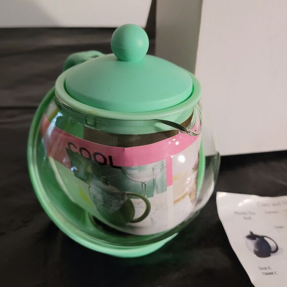 Hot/cold plastic Tea Ball filter, spoon, lid instructions Item#TB600cc NIB - Picture 2 of 7